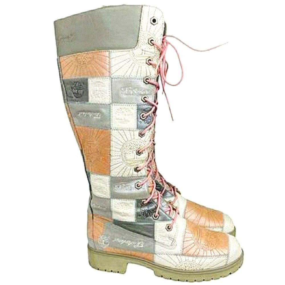 Timberland Patchwork Boots - Multicolor Gray, Whi… - image 1